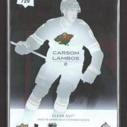 2026 Upper Deck Series 2 Young Guns Carson Lambos #729 Clear Cut