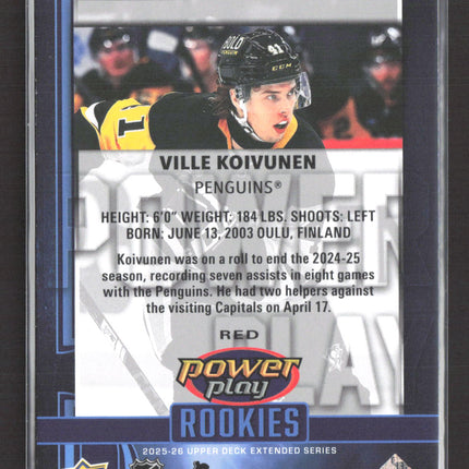 2026 Upper Deck Extended Series Power Play Ville Koivunen #PY-4 Red 046/199
