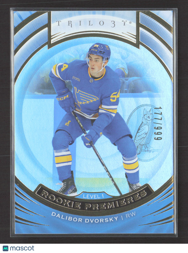 2026 Upper Deck Trilogy Rookie Premieres Dalibor Dvorsky #T-30 Level 1 Blue /999