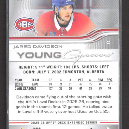 2026 Upper Deck Extended Series Young Guns Jared Davidson #725