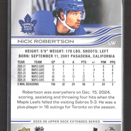 2026 Upper Deck Extended Series UD Exclusives Nick Robertson #618 061/100