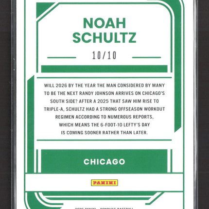 2026 Panini Donruss Baseball Noah Schultz #183 Gold 10/10