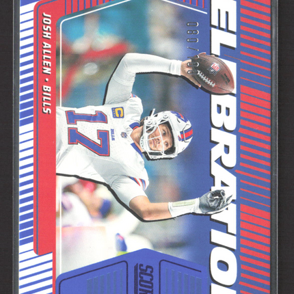 2025 Panini Score Celebration Josh Allen #C-JAL Blue /100