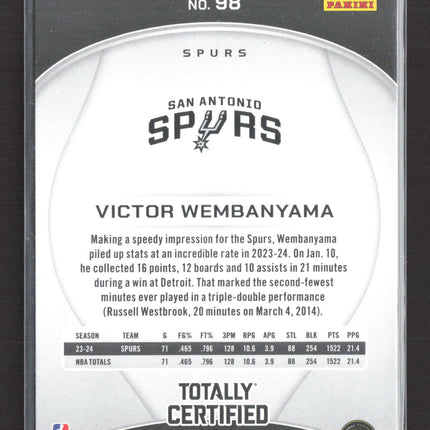 2024 Panini Totally Certified Victor Wembanyama #98