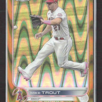 2022 Topps Chrome Mike Trout #200 Gold RayWave /50