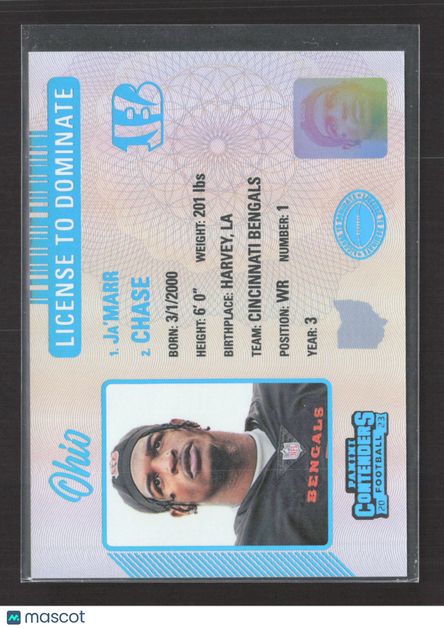 2023 Panini Contenders Football License to Dominate Ja'Marr Chase #9
