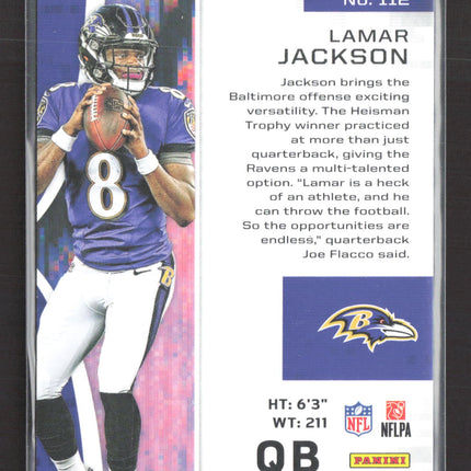 2018 Panini Rookies & Stars Lamar Jackson #112 RC