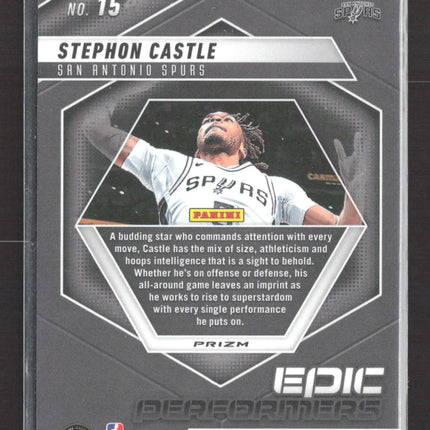 2024 Panini Mosaic Epic Performers Stephon Castle #15 Silver Prizm