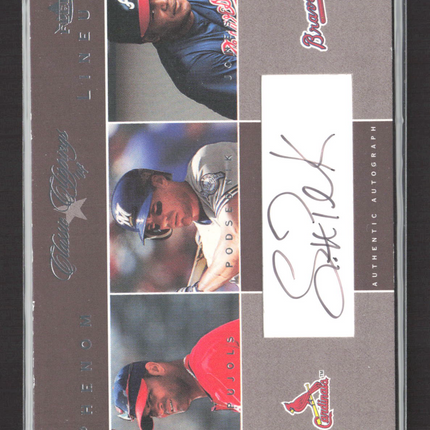2004 Fleer Classic Clippings Phenom Scott Podsednik Albert Pujols 16/99 Auto