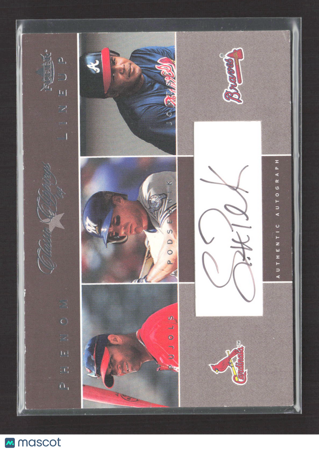 2004 Fleer Classic Clippings Phenom Scott Podsednik Albert Pujols 16/99 Auto