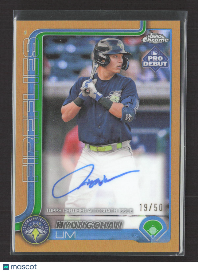 2025 Topps Chrome Pro Debut Hyungchan Um #PDC-195 Gold 19/50 Auto
