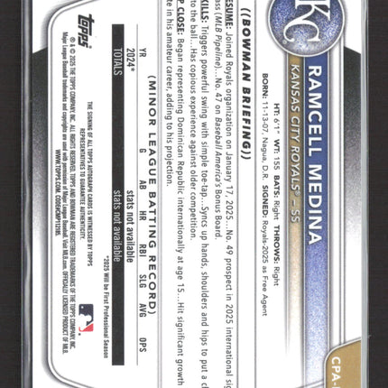 2025 Topps Bowman Chrome Ramcell Medina #CPA-RA Auto