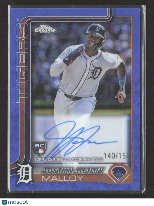 2025 Topps Chrome Justyn-Henry Malloy #RA-JM Blue Logofractor 140/150 RC Auto