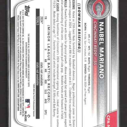 2025 Topps Bowman Chrome Naibel Mariano #CPA-NM 1st Bowman Auto
