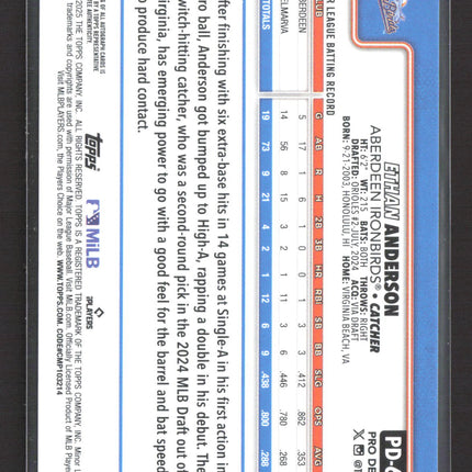2025 Topps Pro Debut Ethan Anderson #PD-68 Auto