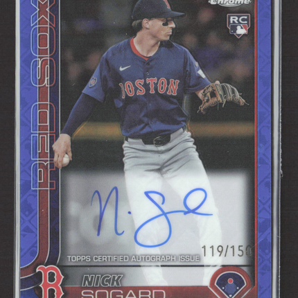 2025 Topps Chrome Nick Sogard #RA-NSO Blue Logofractor Refractor 119/150 RC Auto