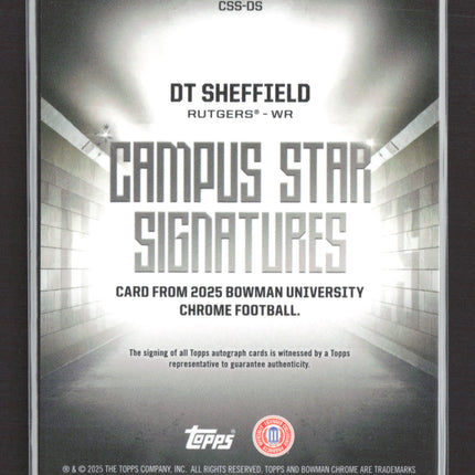 2025 Bowman University Chrome Campus Star DT Sheffield #CSS-DS 45/99 Auto