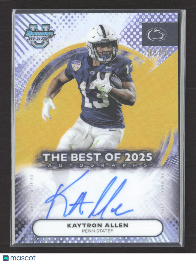 2025 Bowman University Best Kaytron Allen #BOA-KA Gold Refractor Auto /50