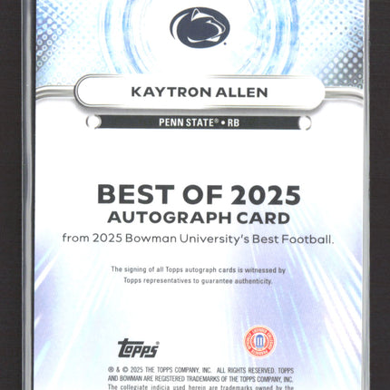2025 Bowman University Best Kaytron Allen #BOA-KA Gold Refractor Auto /50