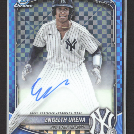 2025 Bowman Chrome Engelth Urena #CPA-EU Blue Xfractor 1st Bowman Auto