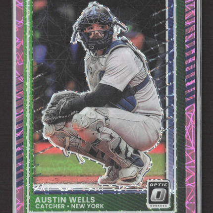 2025 Panini Donruss Optic Prizm Austin Wells #35 Pink Velocity /79