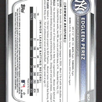 2025 Bowman Chrome Edgleen Perez #BCP-80 Aqua Xfractor 048/125