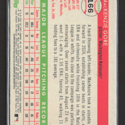 2025 Topps Chrome Platinum  Mackenzie Gore #166 Green Wave Refractor 24/99