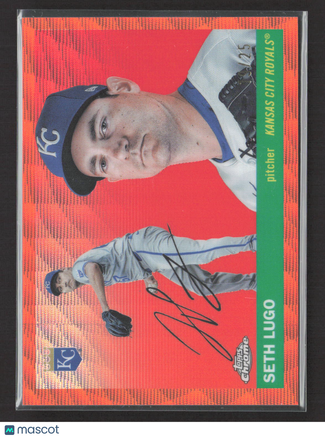 2025 Topps Chrome Seth Lugo #60 Orange Wave Refractor /25