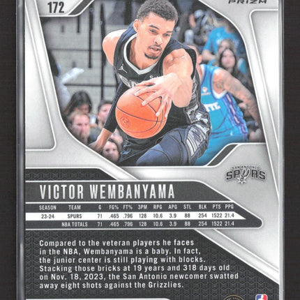 2024 Panini Prizm Victor Wembanyama #172 Silver