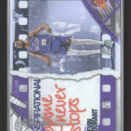 2025 Topps Chrome Inspirational Kevin Durant #IP-4 Purple Refractor 38/75