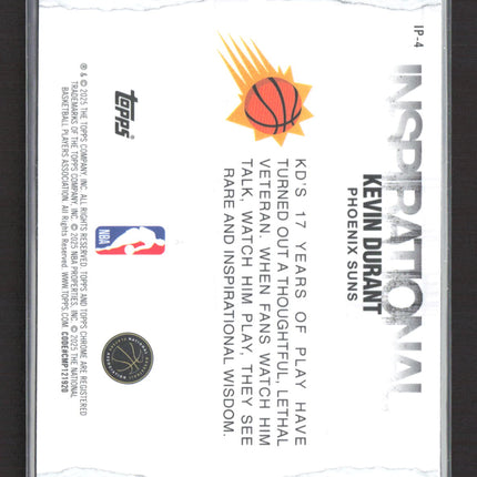 2025 Topps Chrome Inspirational Kevin Durant #IP-4 Purple Refractor 38/75