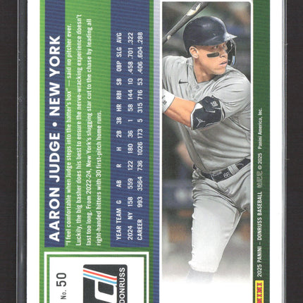 2022 Panini Donruss Baseball Aaron Judge #50 Green /199