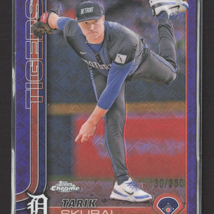 2025 Topps Chrome Tarik Skubal #258 Purple Logofractor Refractor 130/250
