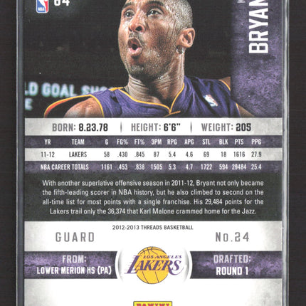 2012 Panini Threads Kobe Bryant #64
