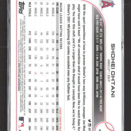 2022 Topps Chrome Shohei Ohtani #1