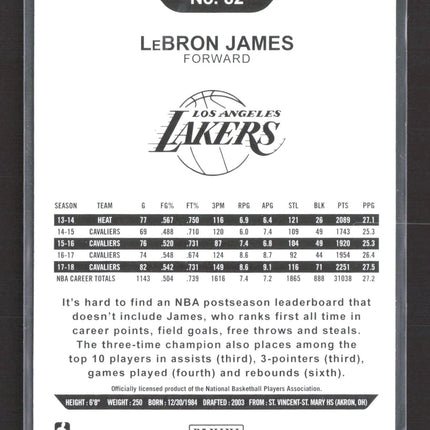 2018 Panini NBA Hoops LeBron James #82