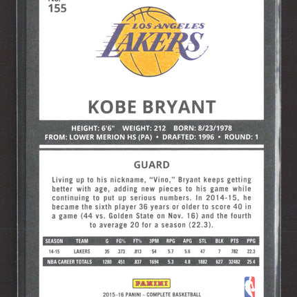 2015 Panini Complete Kobe Bryant #155