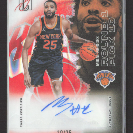 2026 Topps Signature Class Veteran Class Chrome Mikal Bridges Red 10/25 Auto