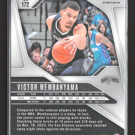 2024 Panini Prizm Victor Wembanyama #172 Red Mosaic