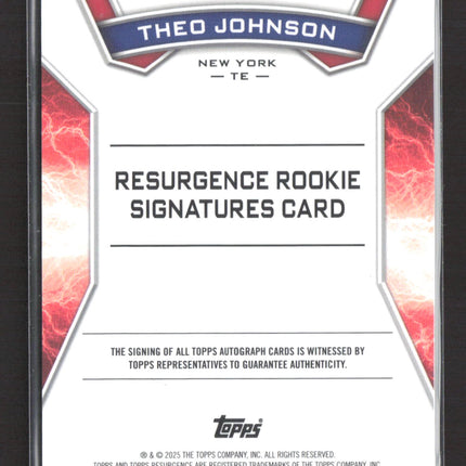 2025 Topps Resurgence Theo Johnson #RRS-TJ RC Auto