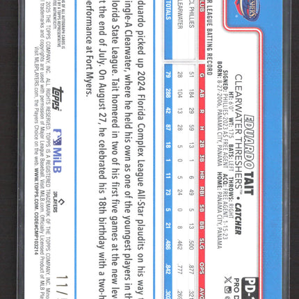 2025 Topps Pro Debut Eduardo Tait #PD-173 Gold Auto /50