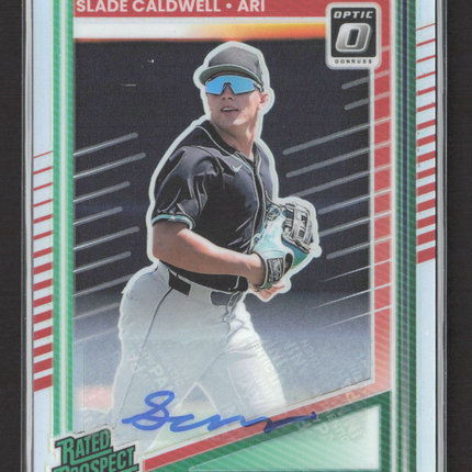 2025 Panini Donruss Optic Prizm Slade Caldwell #112 Rated Prospect Auto