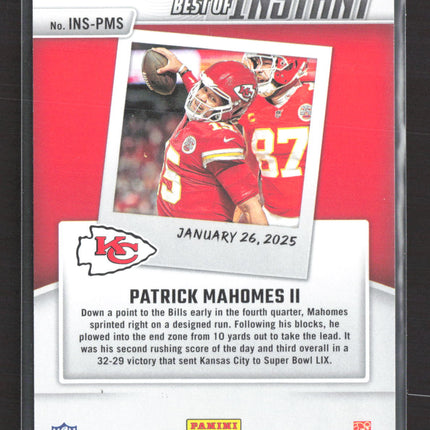 2025 Panini Donruss Panini Instant Best Of Patrick Mahomes II #INS-PMS 021/100