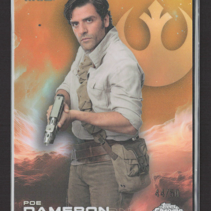 2019 Topps Chrome Star Wars Poe Dameron Oscar Isaac 44/50 #145 Gold