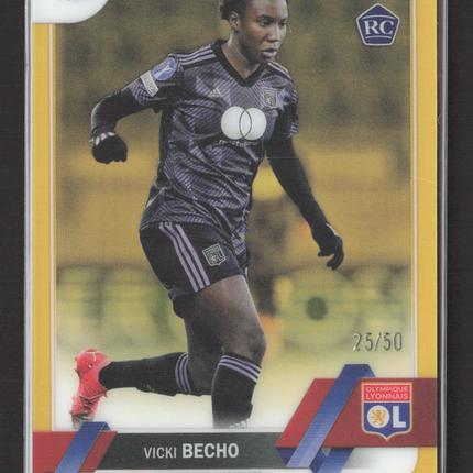 2023 Topps Chrome UEFA Women's Vicki Becho #98 Gold Refractor RC 25/50
