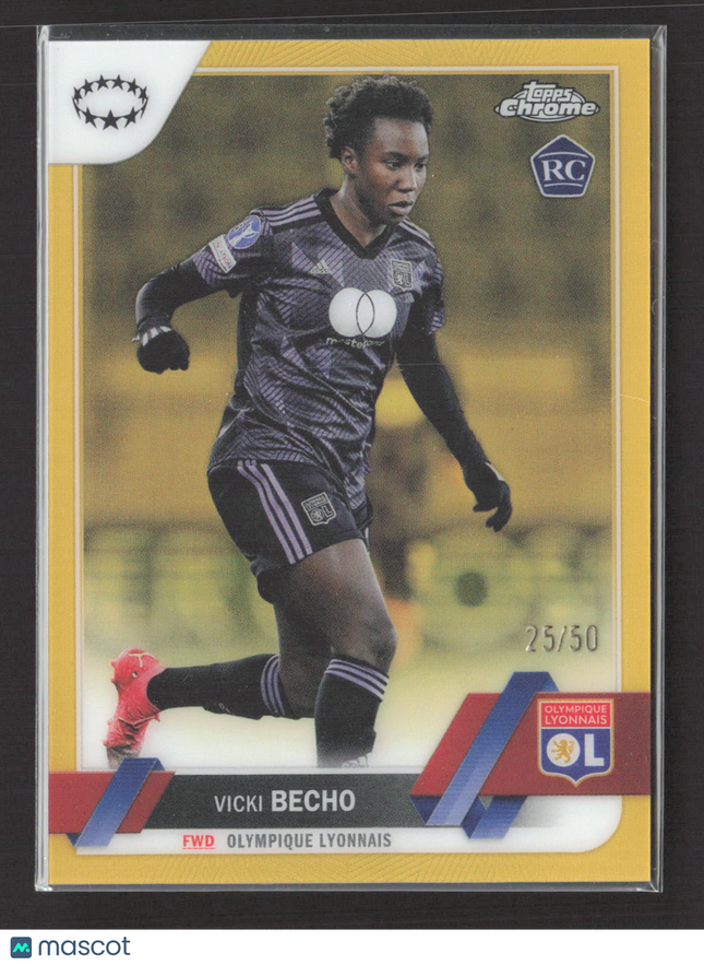 2023 Topps Chrome UEFA Women's Vicki Becho #98 Gold Refractor RC 25/50