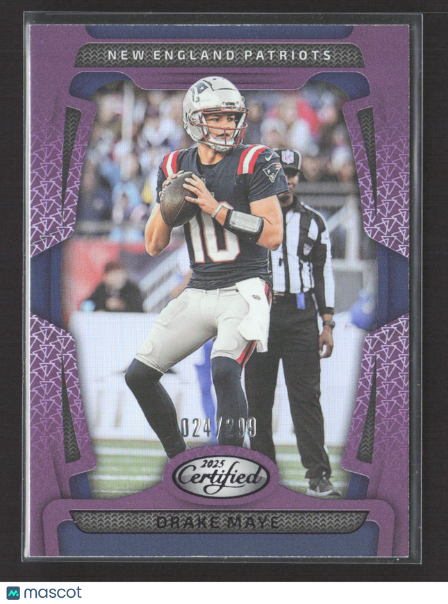2025 Panini Certified Drake Maye #67 Purple 024/299