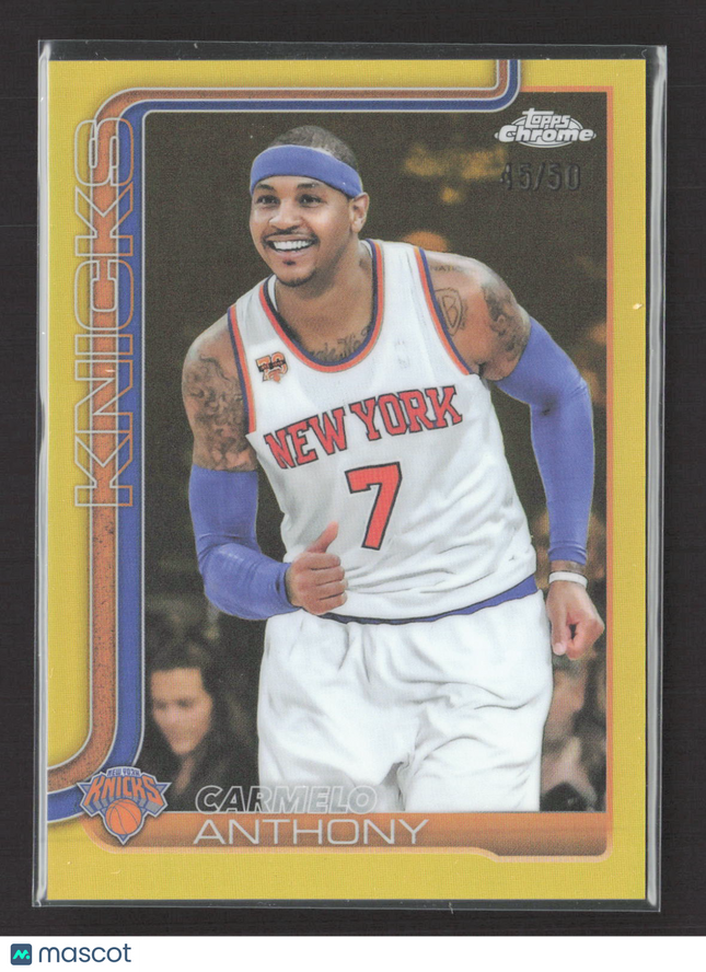 2025 Topps Chrome Carmelo Anthony #248 Gold Refractor 45/50