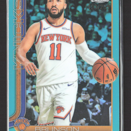 2025 Topps Chrome Jalen Brunson #101 Aqua 153/299