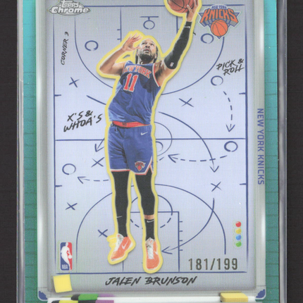 2025 Topps Chrome X's & Whoa's Jalen Brunson #XW-2 Aqua 181/199